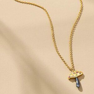 Lele Sadoughi Jeweled Meadow Mushroom Pendant Necklace